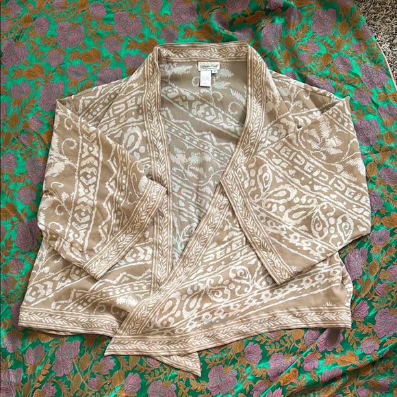 Coldwater Creek Sweaters - 🌀🐚Coldwater Creek Beige Patterned Kimono🌀🐚